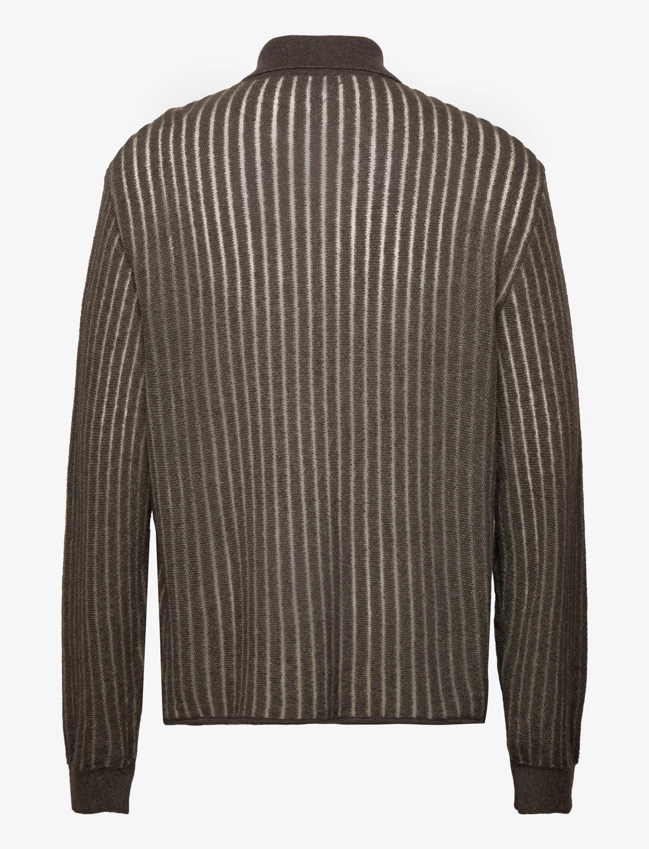 Hope - Relaxed-fit Knitted Cardigan - rennot kauluspaidat - dark khaki - 1