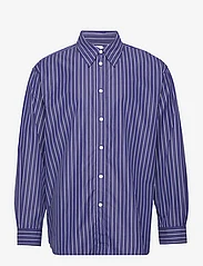 Hope - Oversized Button-up Shirt - avslappede skjorter - dark blue stripe - 0