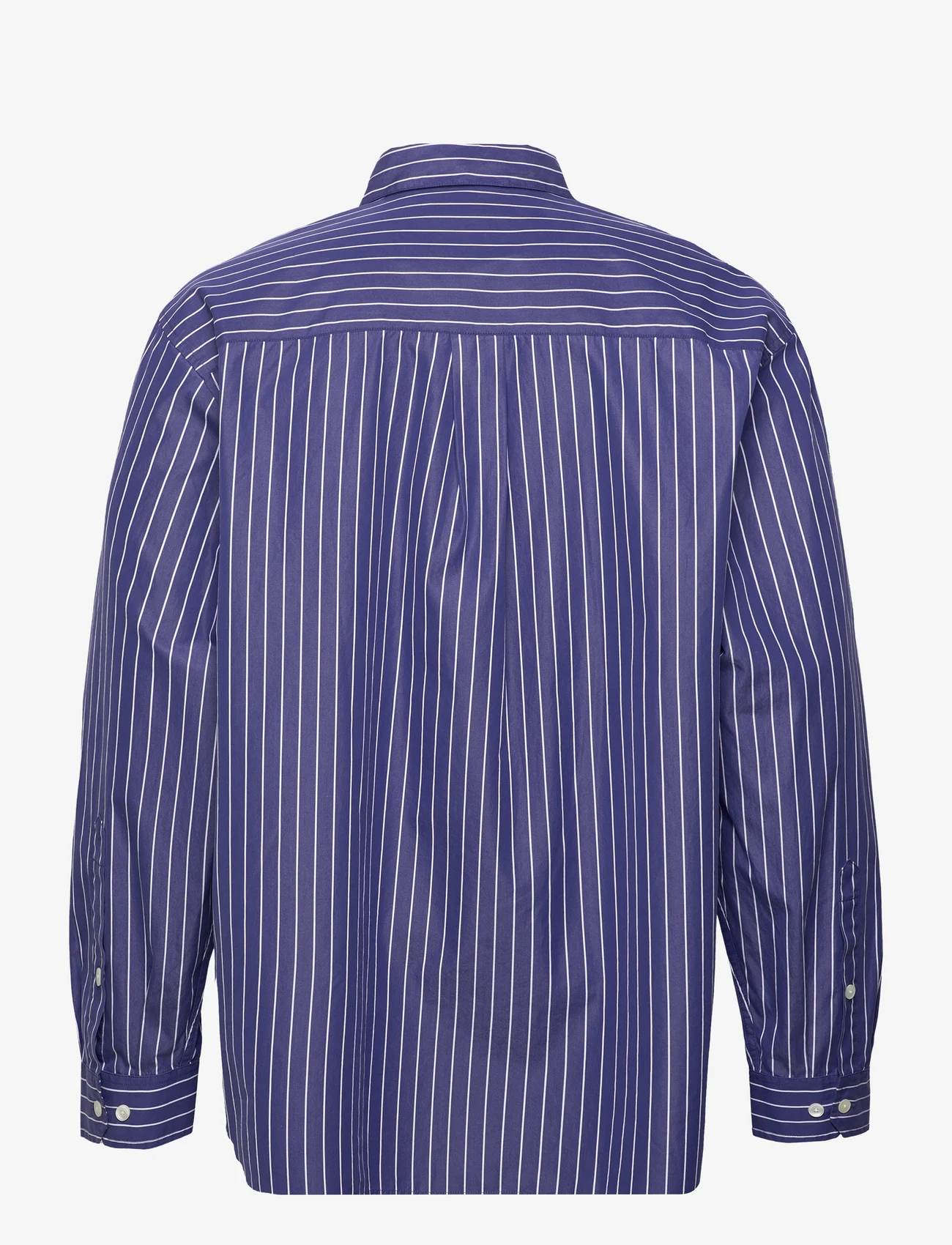Hope - Oversized Button-up Shirt - casual shirts - dark blue stripe - 1