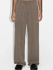 Hope - Elasticated Wide-leg Trousers - casual - mud brown - 2