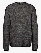 Oversized Wool Sweater - BLACK MELANGE
