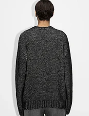 Hope - Oversized Wool Sweater - knitted round necks - black melange - 3
