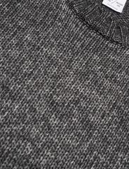 Hope - Oversized Wool Sweater - knitted round necks - black melange - 5