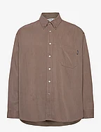 Oversized Tencel Shirt - MUD BROWN