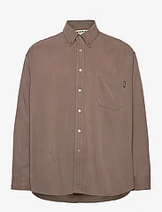 Hope - Oversized Tencel Shirt - basic shirts - mud brown - 0