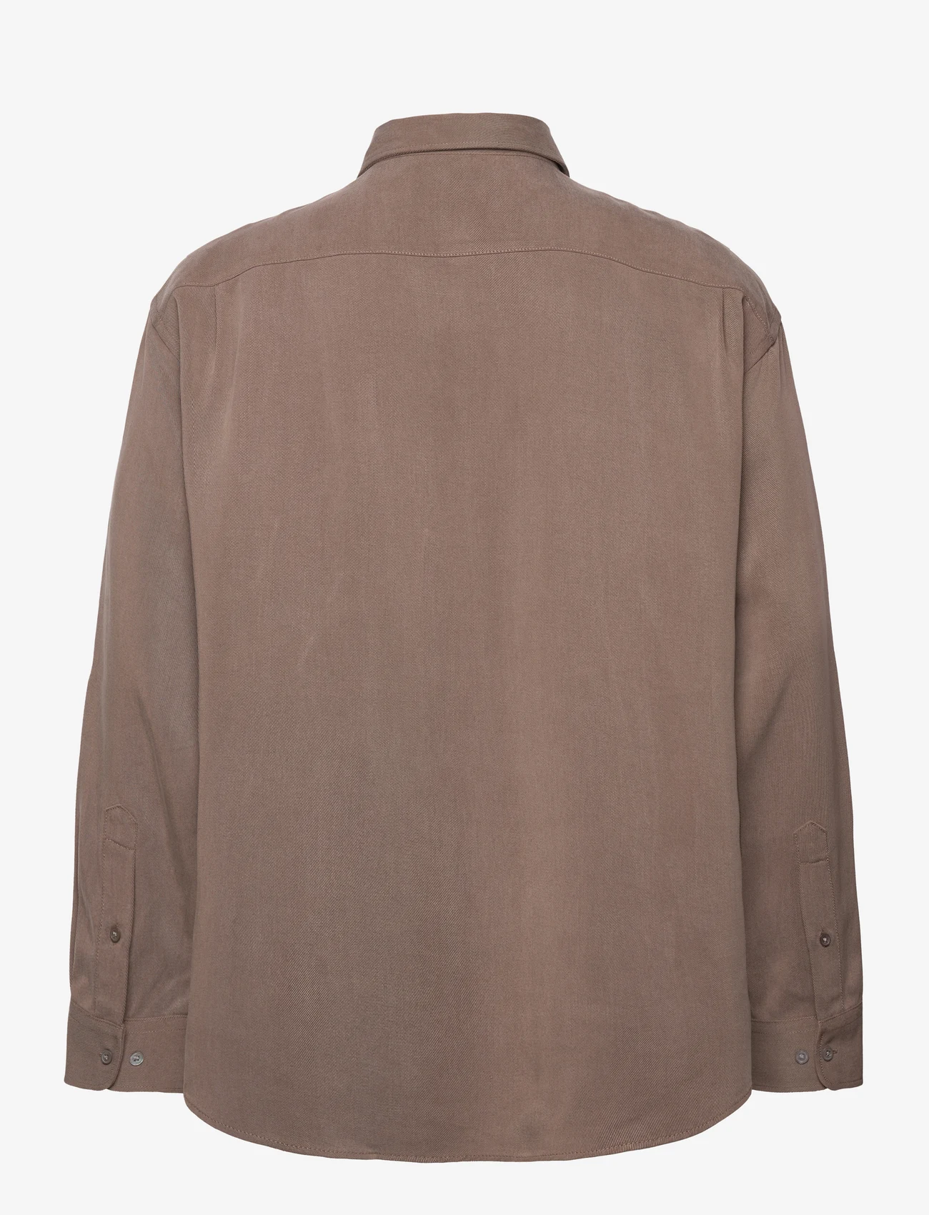 Hope - Oversized Tencel Shirt - basic shirts - mud brown - 1