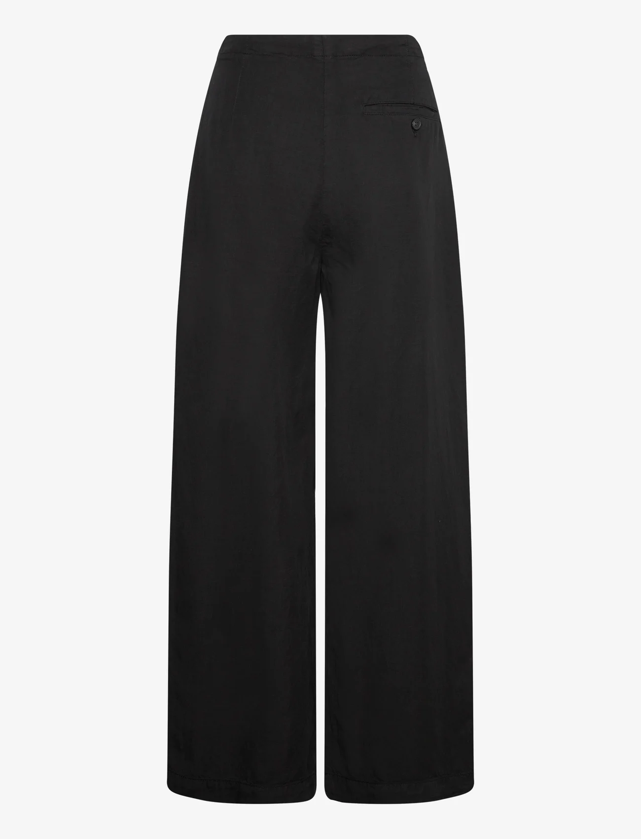 Hope - Slow Trousers Black - bukser med brede ben - black - 1