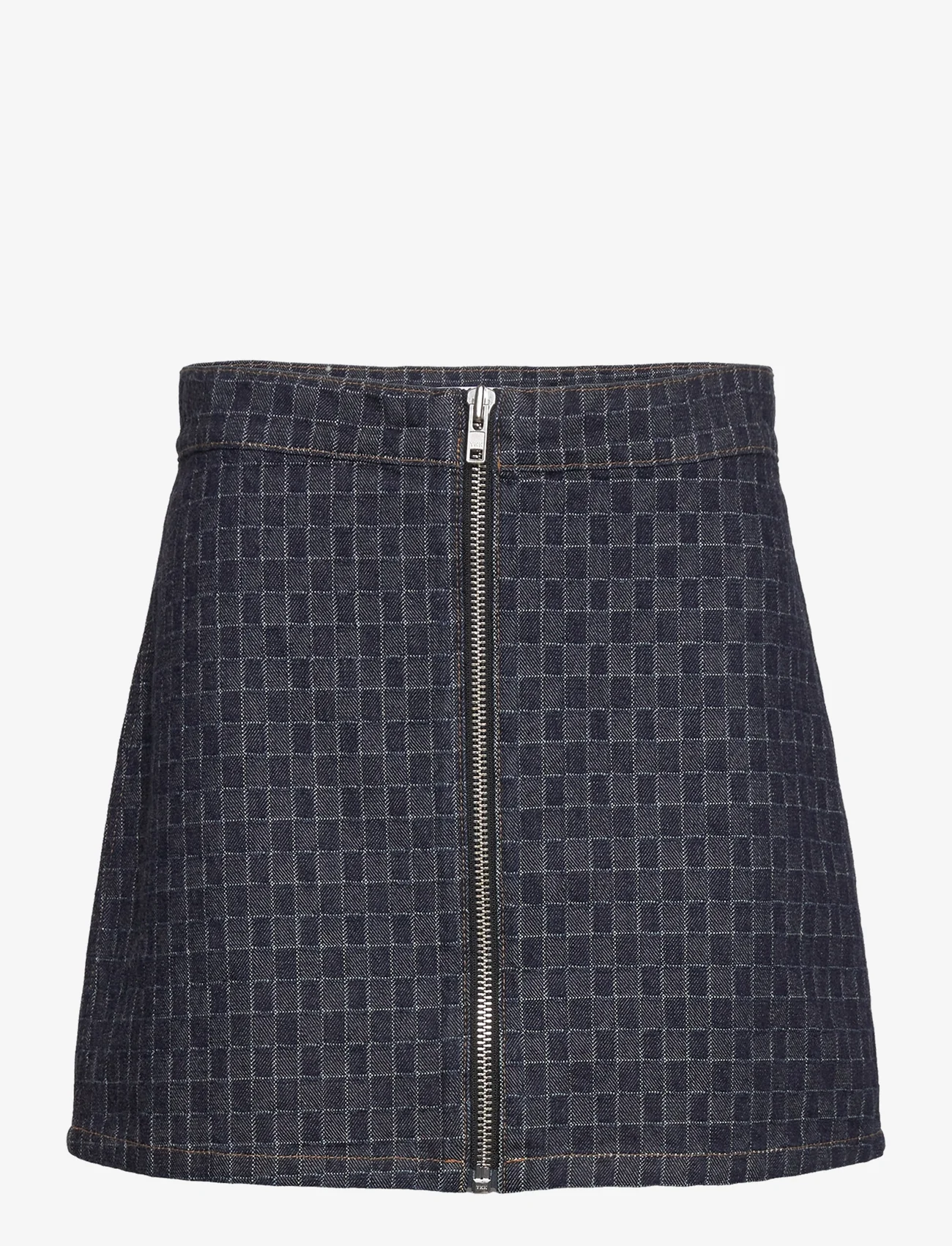 Hope - Brick Skirt Textured Indigo - minihameet - textured indigo - 0