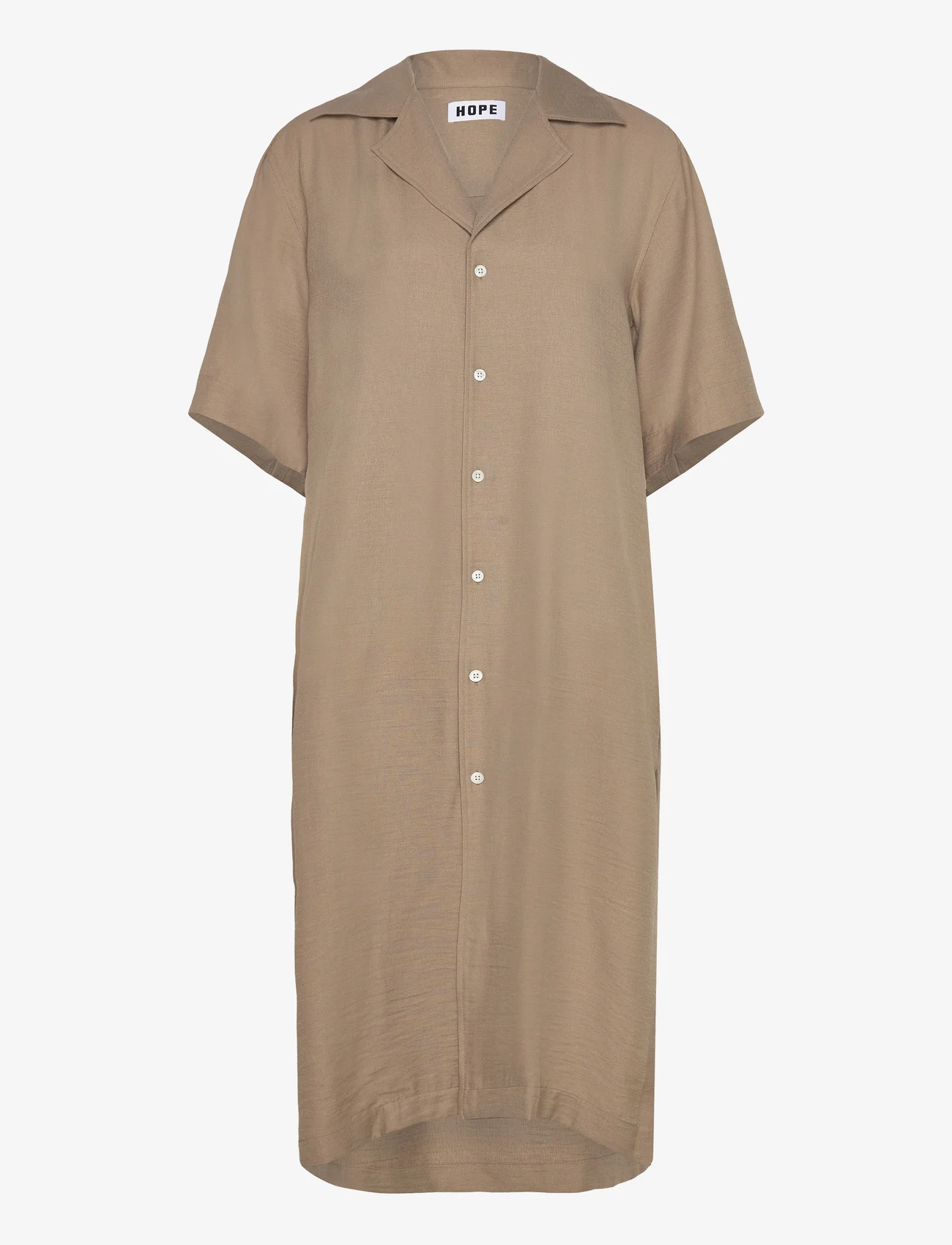 Hope - Cherry Dress Mid Beige - skjortekjoler - mid beige - 1