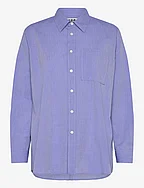 Elma Edit Shirt Mid Blue Micro Stripe - MID BLUE MICRO STRIPE