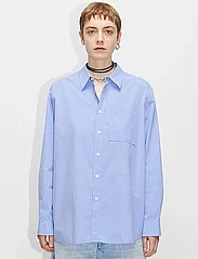 Hope - Elma Edit Shirt Mid Blue Micro Stripe - jeansblouses - mid blue micro stripe - 0