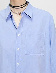 Hope - Elma Edit Shirt Mid Blue Micro Stripe - denimskjorter - mid blue micro stripe - 4