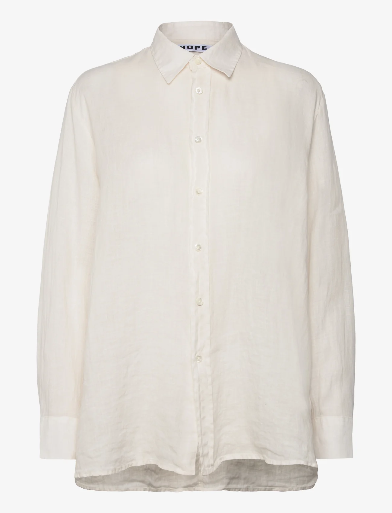Hope - Elma Edit Clean Shirt Off White Linen - linasest riidest särgid - offwhite linen - 0