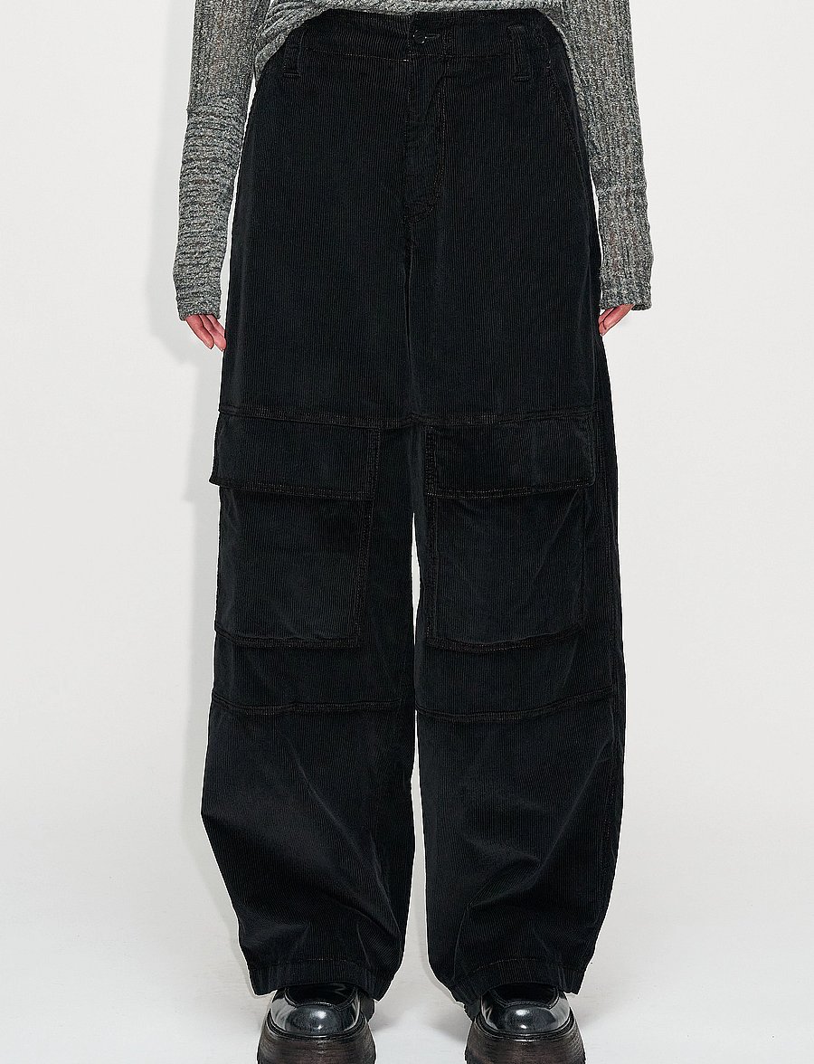 Hope - HEARTBREAK TROUSERS - cargo-püksid - black smooth cord - 0