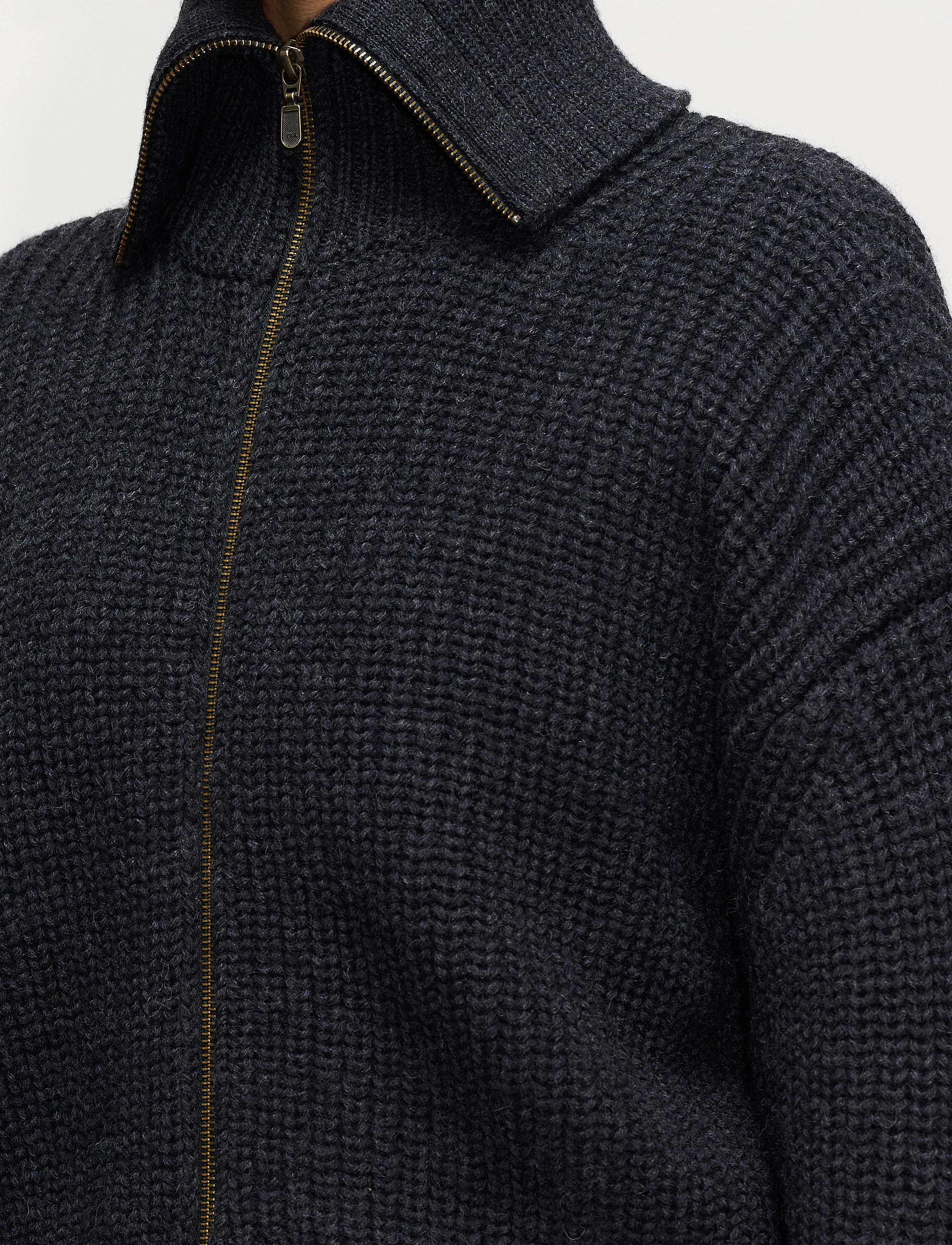 Hope - YUMMY CARDIGAN - black melange wool - 3
