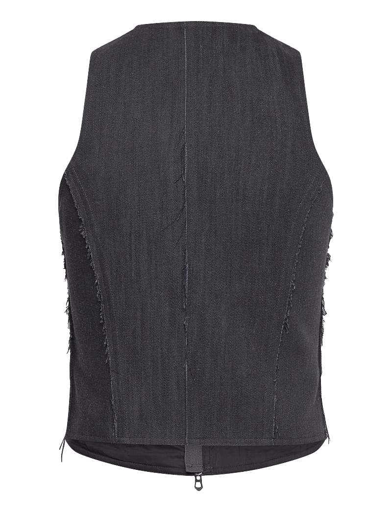 Hope - SCULPT TOP - mode trends - grey blue slub twill - 2