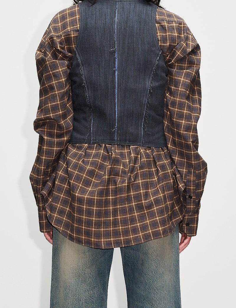 Hope - SCULPT TOP - mode trends - grey blue slub twill - 3