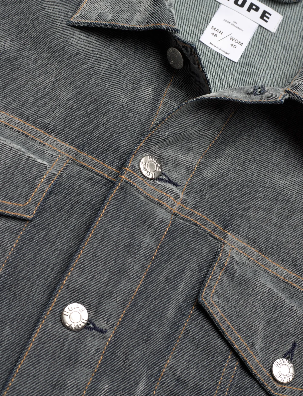 Hope - Bold Denim Jacket Grey Flock - farkkutakit - grey flock - 2