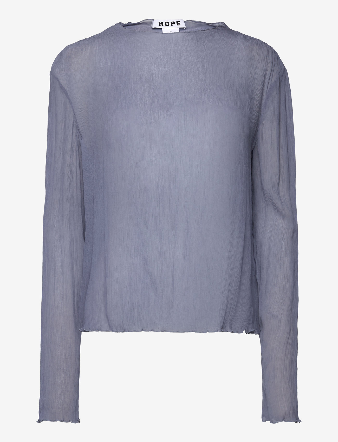 Hope - Simple Longsleeve Yellow Wallpaper Print - long-sleeved tops - dove blue - 0