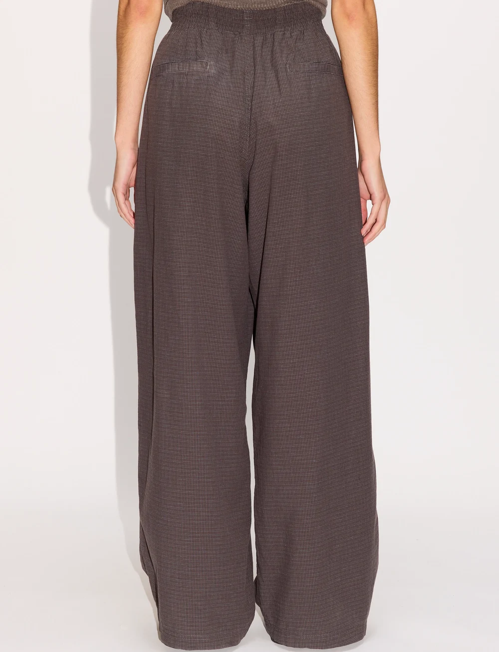 Hope - Rave Trousers Dark Brown Check - laia säärega püksid - dark brown check - 3