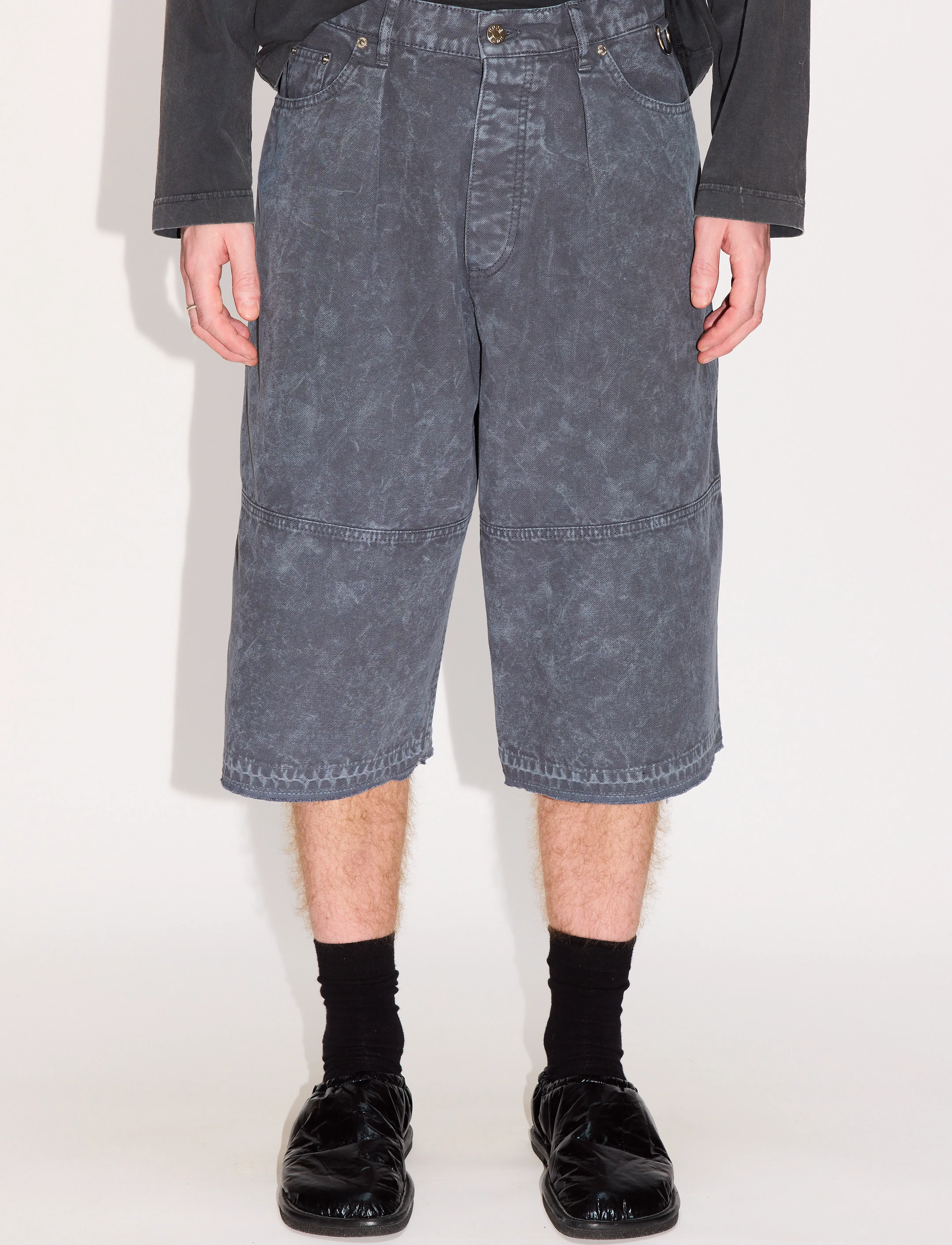 Hope Punt Shorts Atlantic Green Marble, 44, Navy, Shorts > Denim, Herre