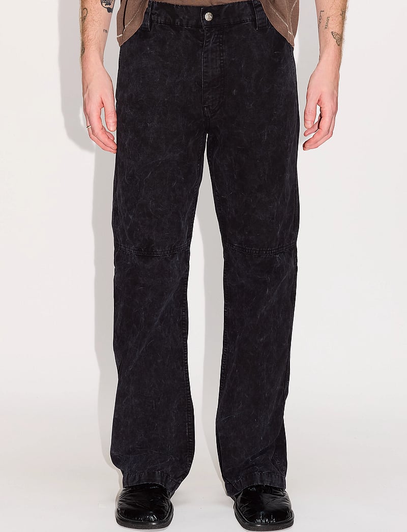 Hope - Rush Zip Trousers Black Marble - bukser med lige ben - black marble - 0