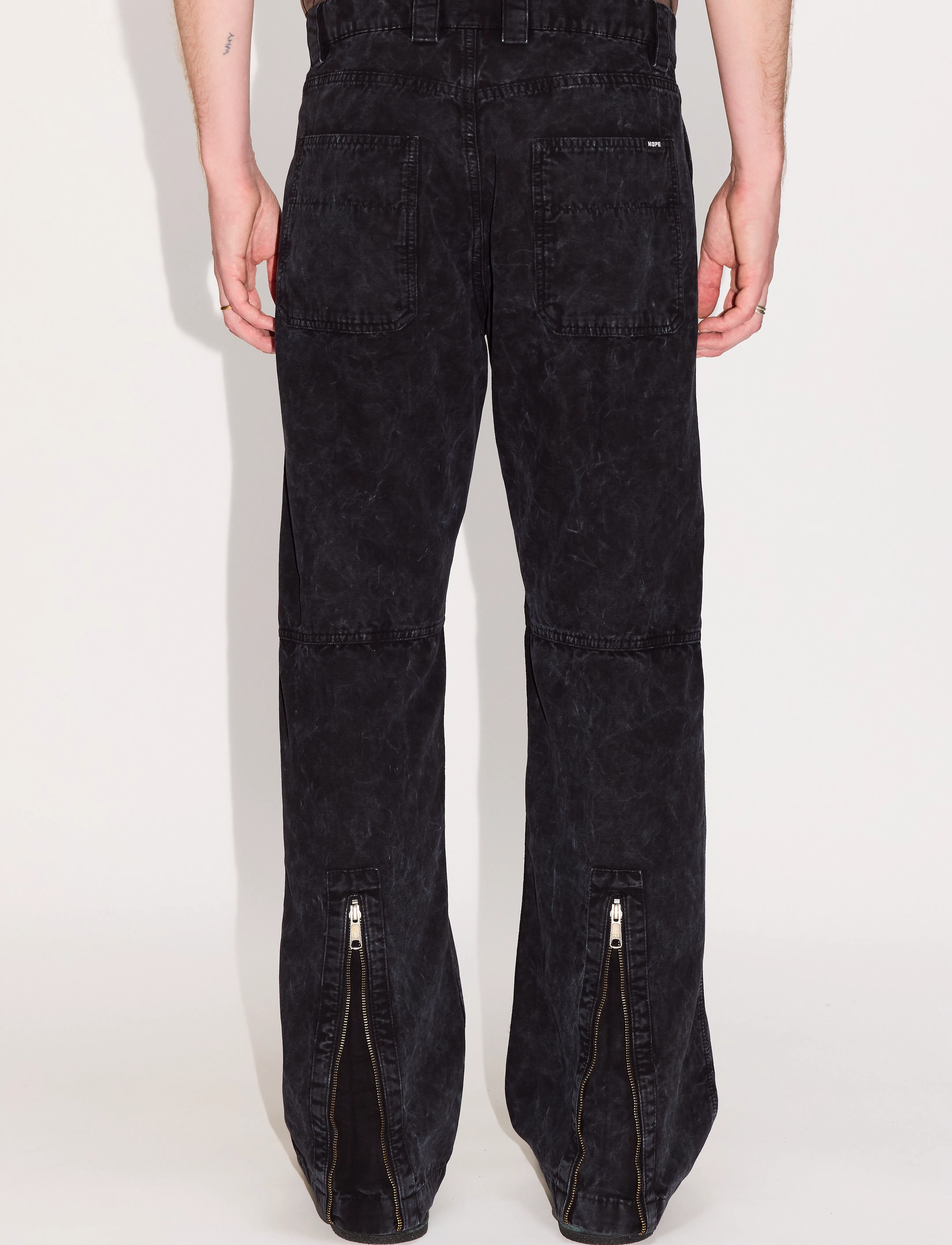 Rush Zip Trousers Black Marble 2