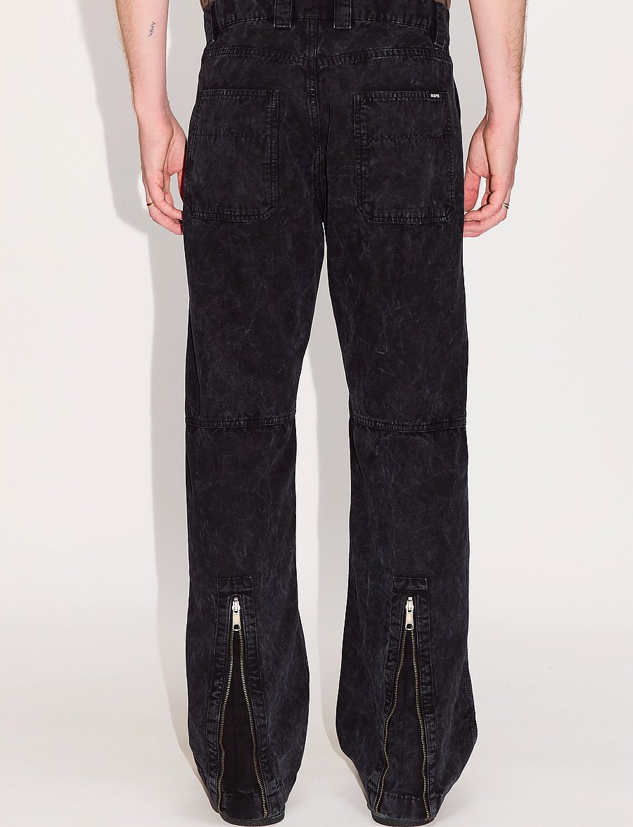 Hope - Rush Zip Trousers Black Marble - vabaajapüksid - black marble - 3