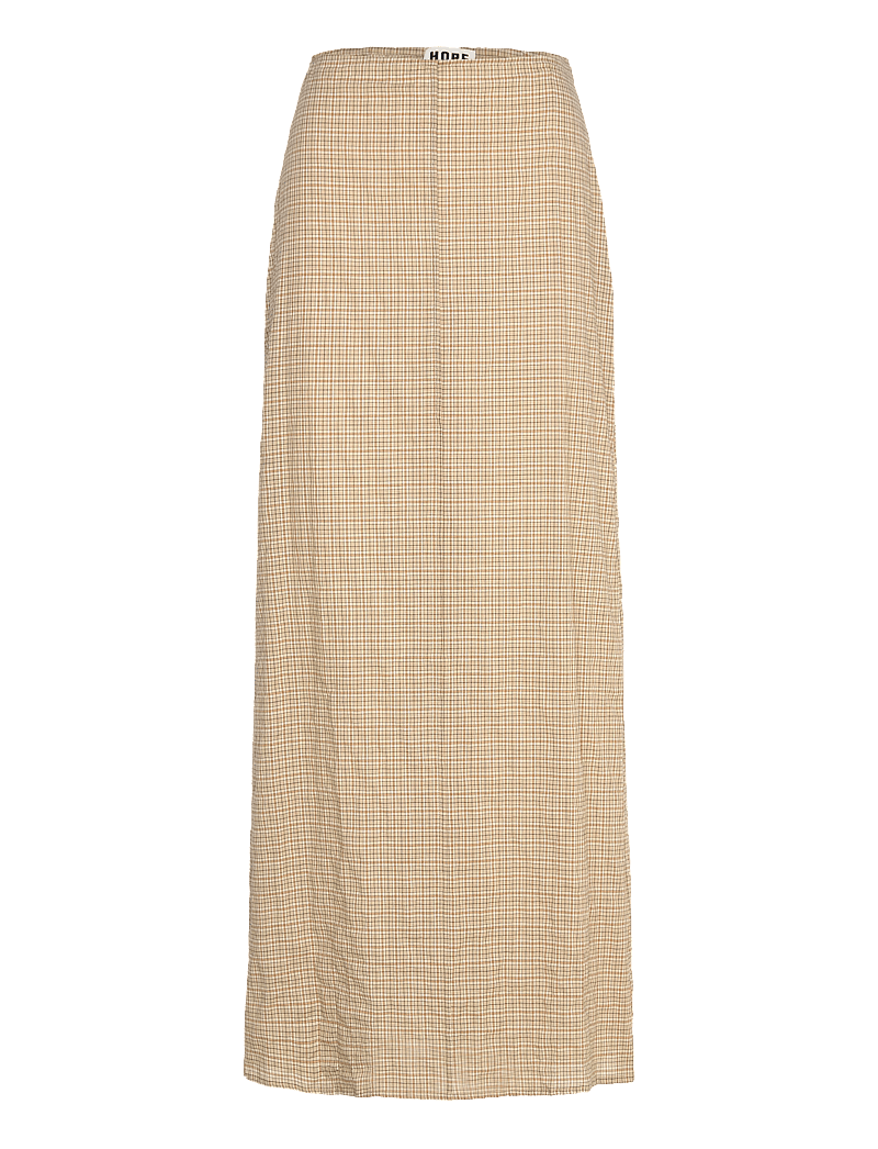 Hope - Read Skirt Beige Check Voile - maxi röcke - beige check voile - 1