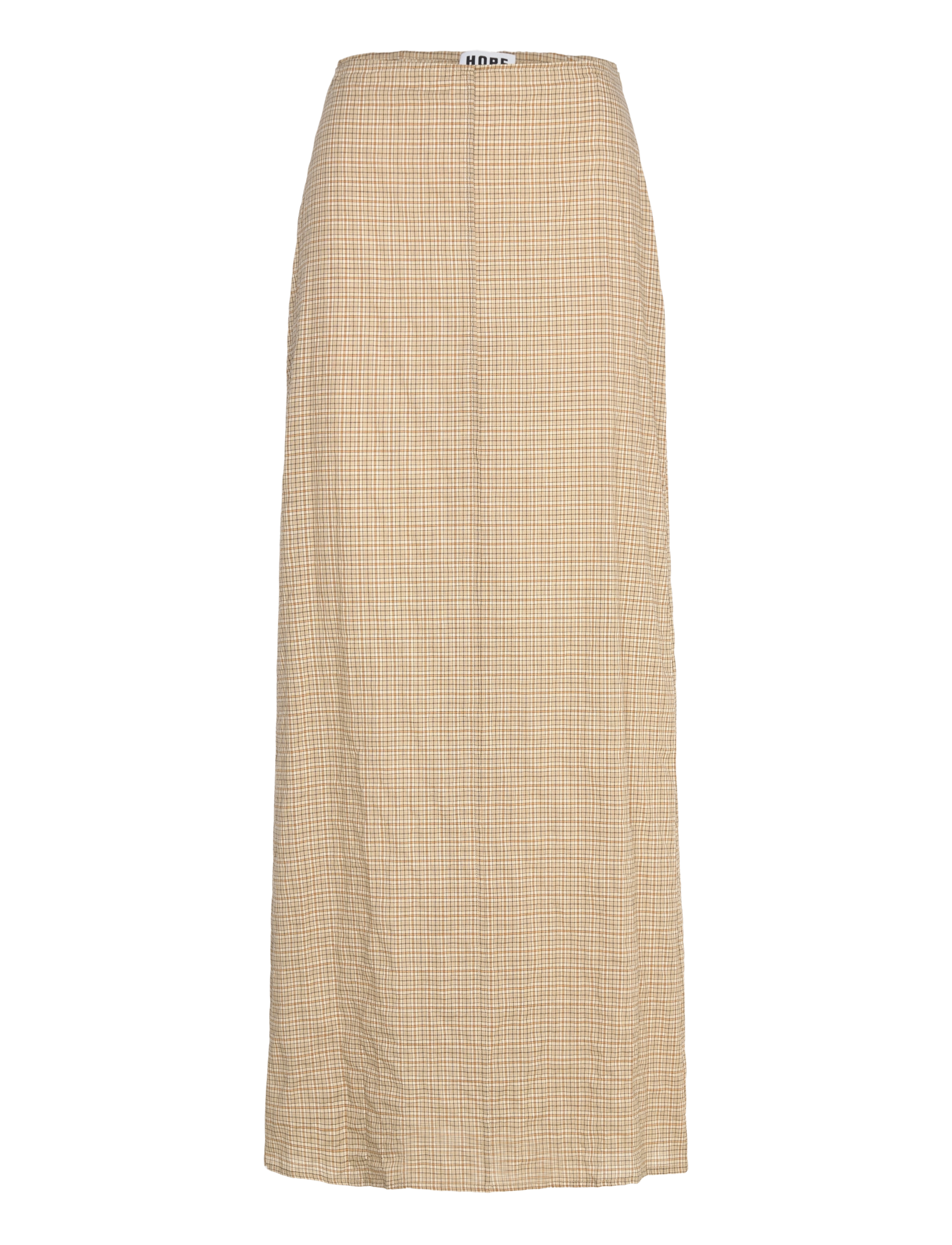 Hope Read Skirt Beige Check Voile - Nederdele - BEIGE CHECK VOILE / beige