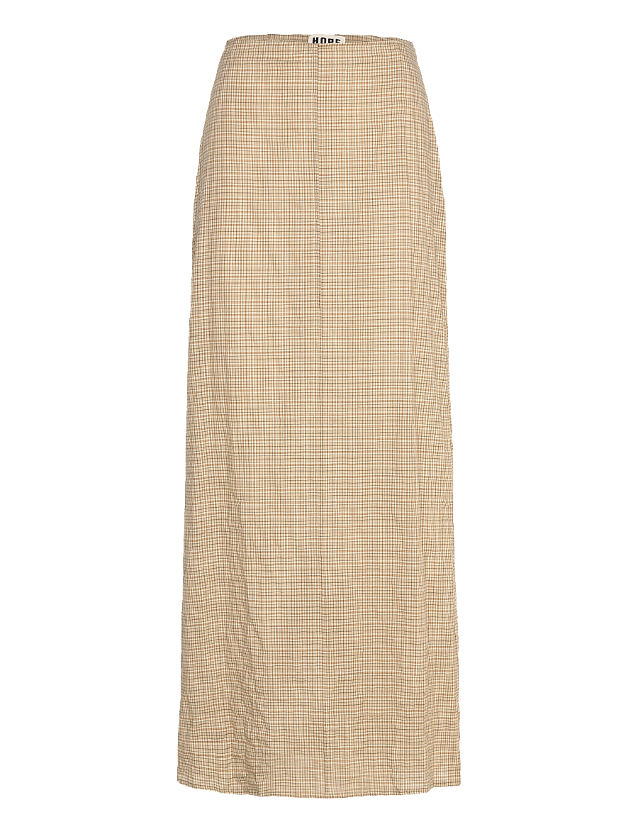 Hope - Read Skirt Beige Check Voile - maxi röcke - beige check voile - 1
