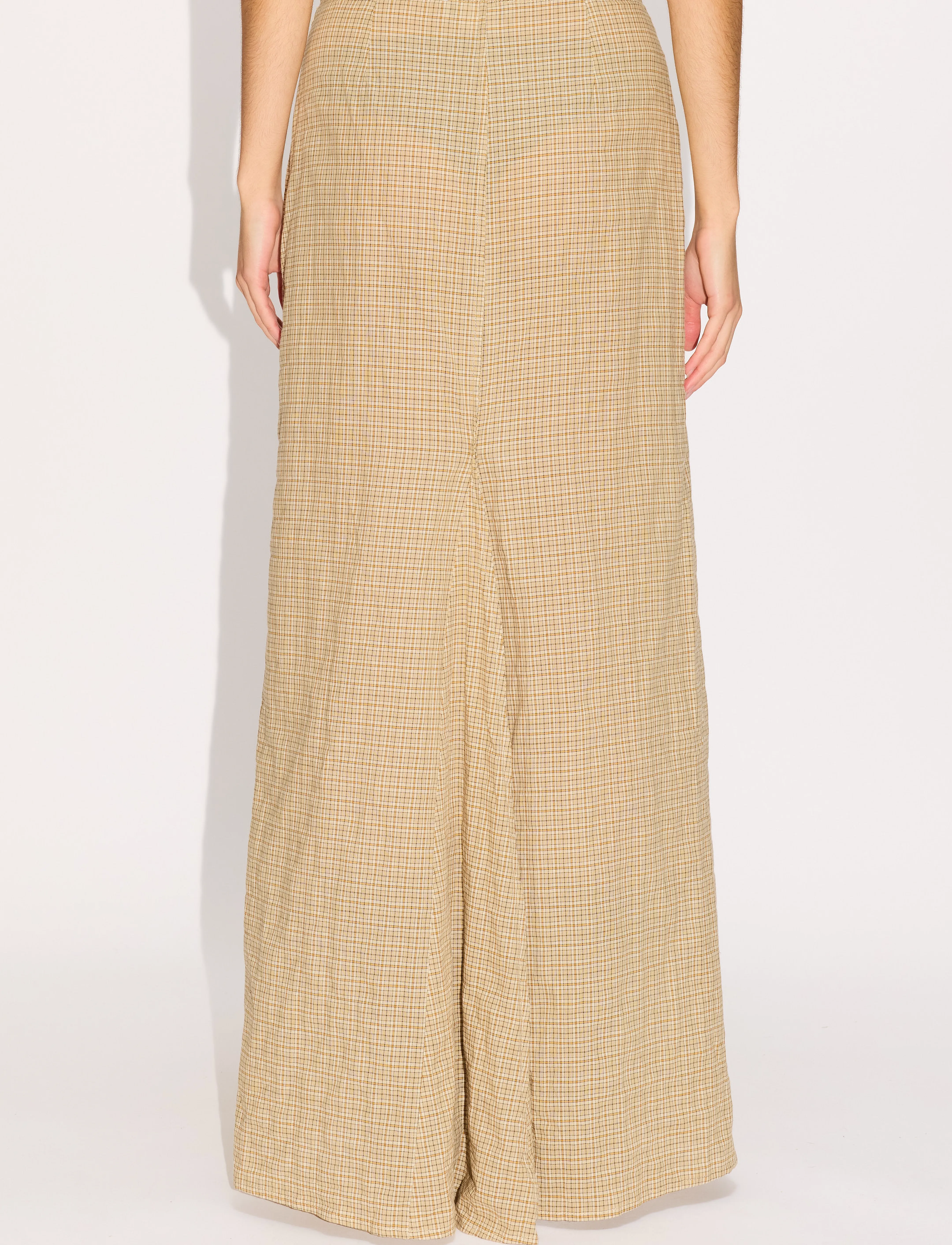 Hope - Read Skirt Beige Check Voile - maxi nederdele - beige check voile - 3