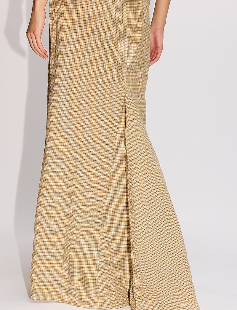 Hope - Read Skirt Beige Check Voile - maxi röcke - beige check voile - 4
