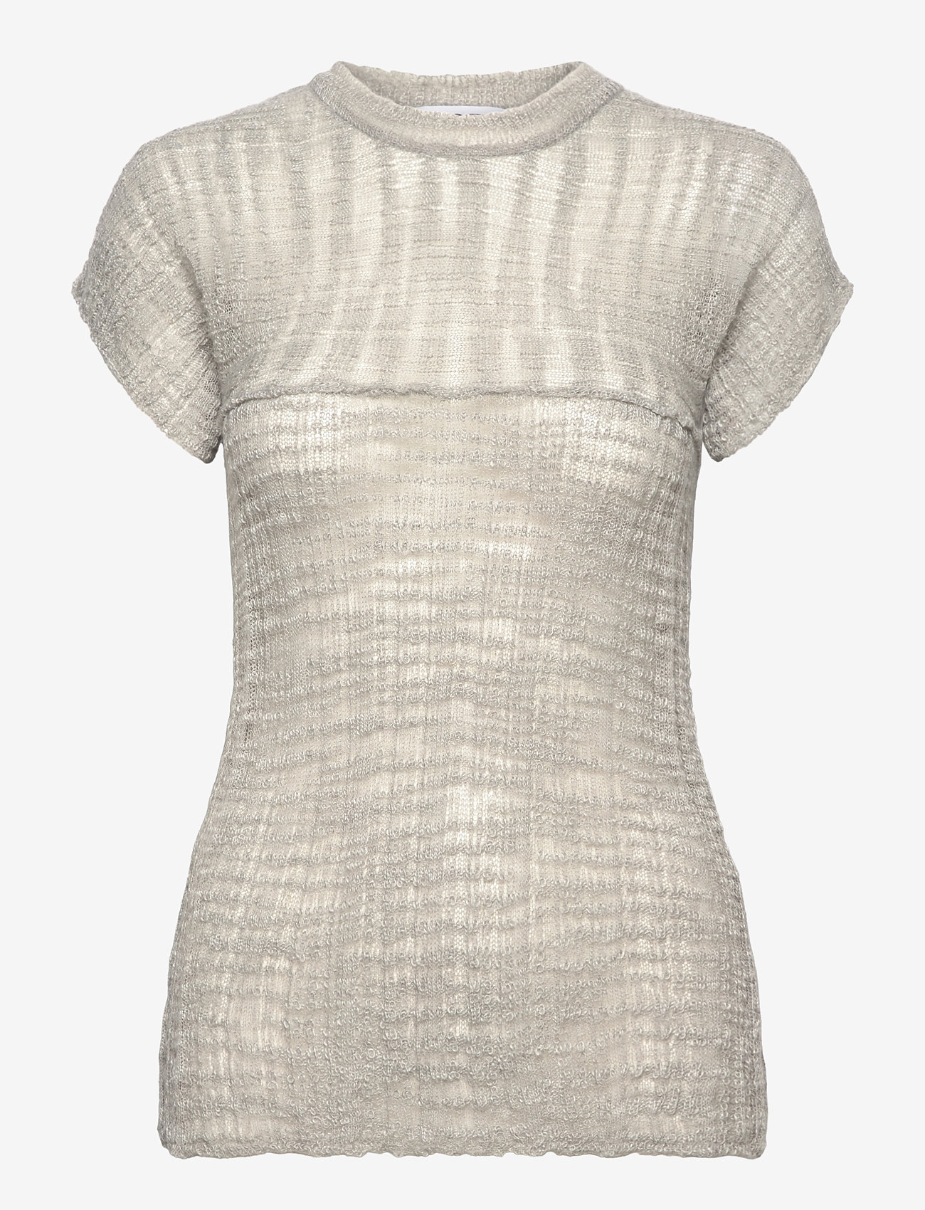 Hope - Sunny Tee Ice Grey Slub - kurzämlige blusen - ice grey slub - 1