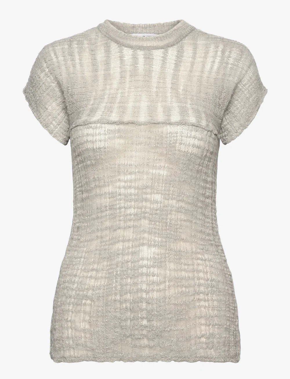 Hope - Sunny Tee Ice Grey Slub - kurzämlige blusen - ice grey slub - 1