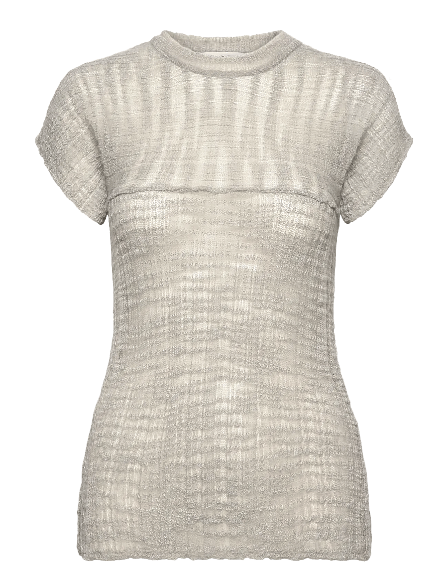 Hope - Sunny Tee Ice Grey Slub - kurzärmelige blusen - ice grey slub - 1