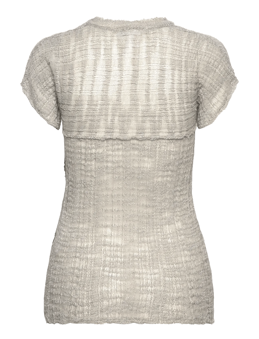 Hope - Sunny Tee Ice Grey Slub - kurzärmelige blusen - ice grey slub - 2