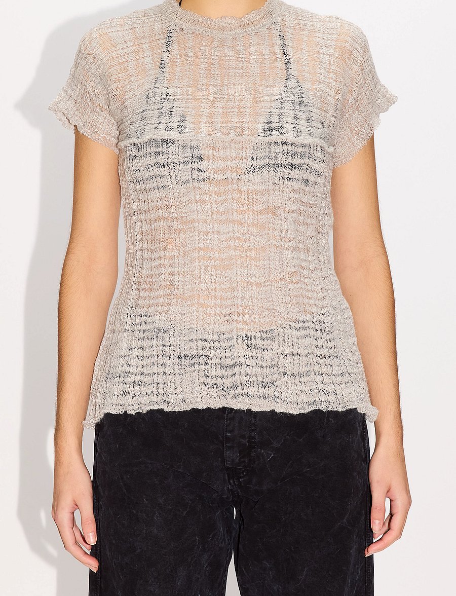 Hope - Sunny Tee Ice Grey Slub - kurzärmelige blusen - ice grey slub - 0