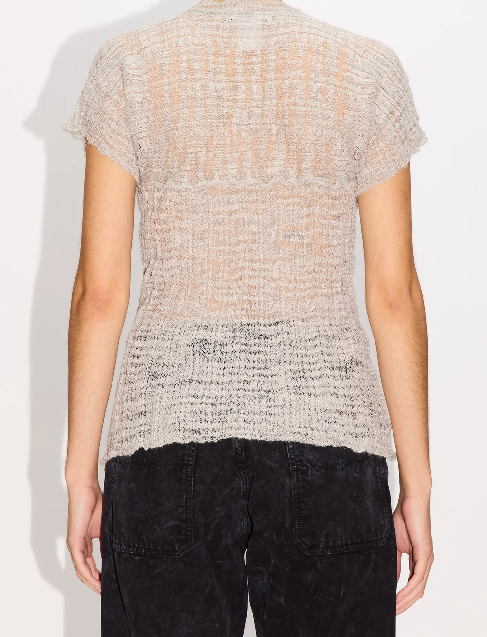 Hope - Sunny Tee Ice Grey Slub - kurzämlige blusen - ice grey slub - 3
