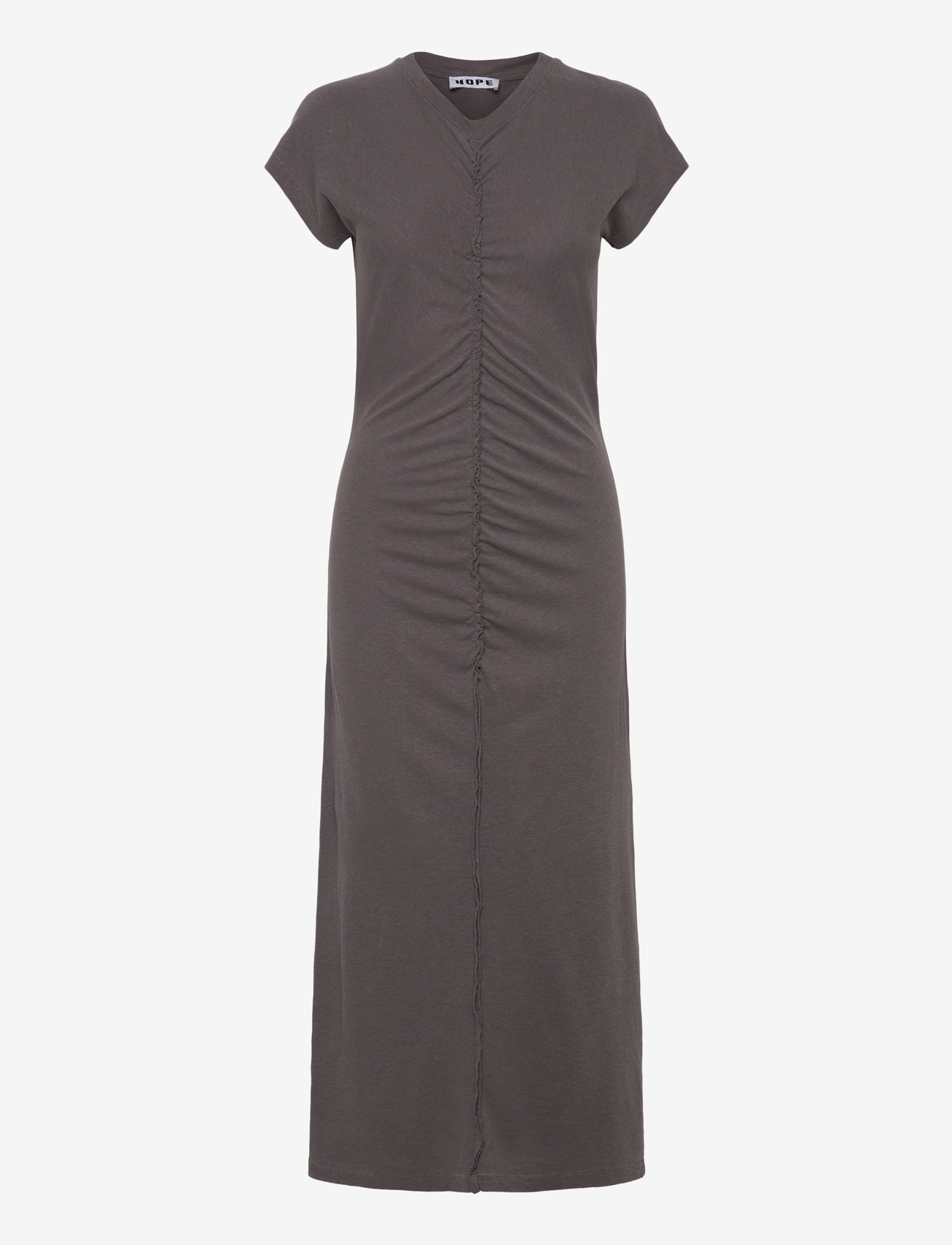 Hope - Roll Dress Plum Grey Hemp - t-shirt dresses - plum grey hemp - 1