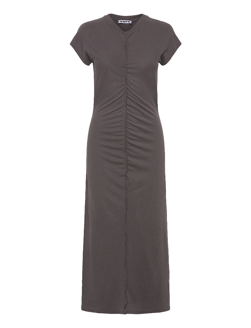 Hope - Roll Dress Plum Grey Hemp - t-shirt dresses - plum grey hemp - 1