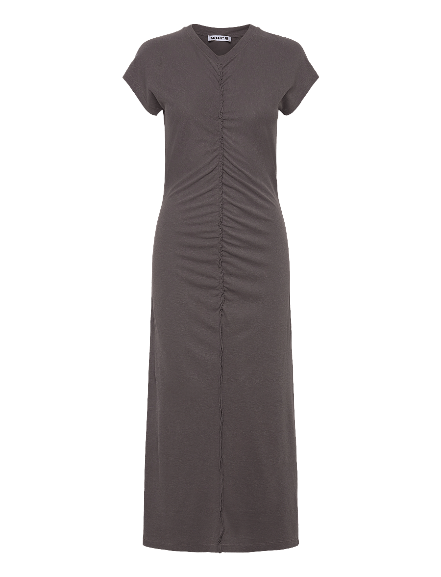 Hope - Roll Dress Plum Grey Hemp - t-shirt-kleider - plum grey hemp - 1