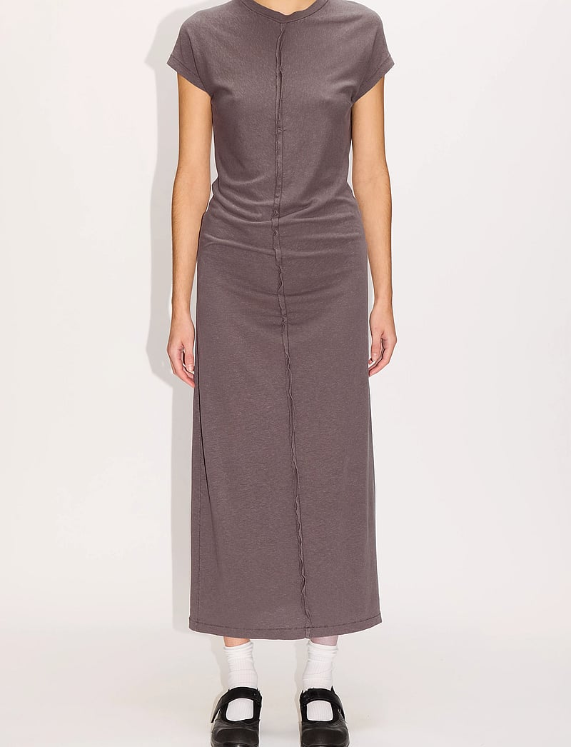 Hope - Roll Dress Plum Grey Hemp - t-shirt dresses - plum grey hemp - 0