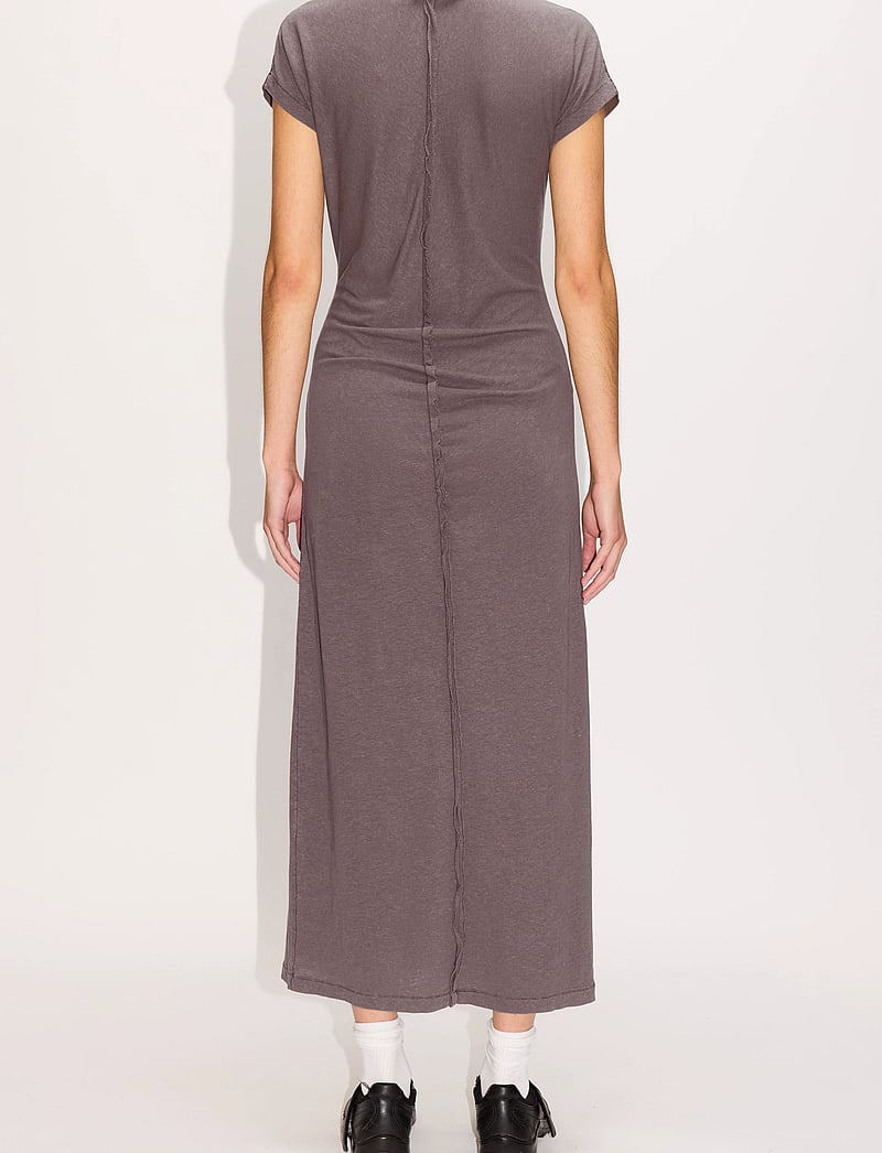 Hope - Roll Dress Plum Grey Hemp - t-shirt dresses - plum grey hemp - 3
