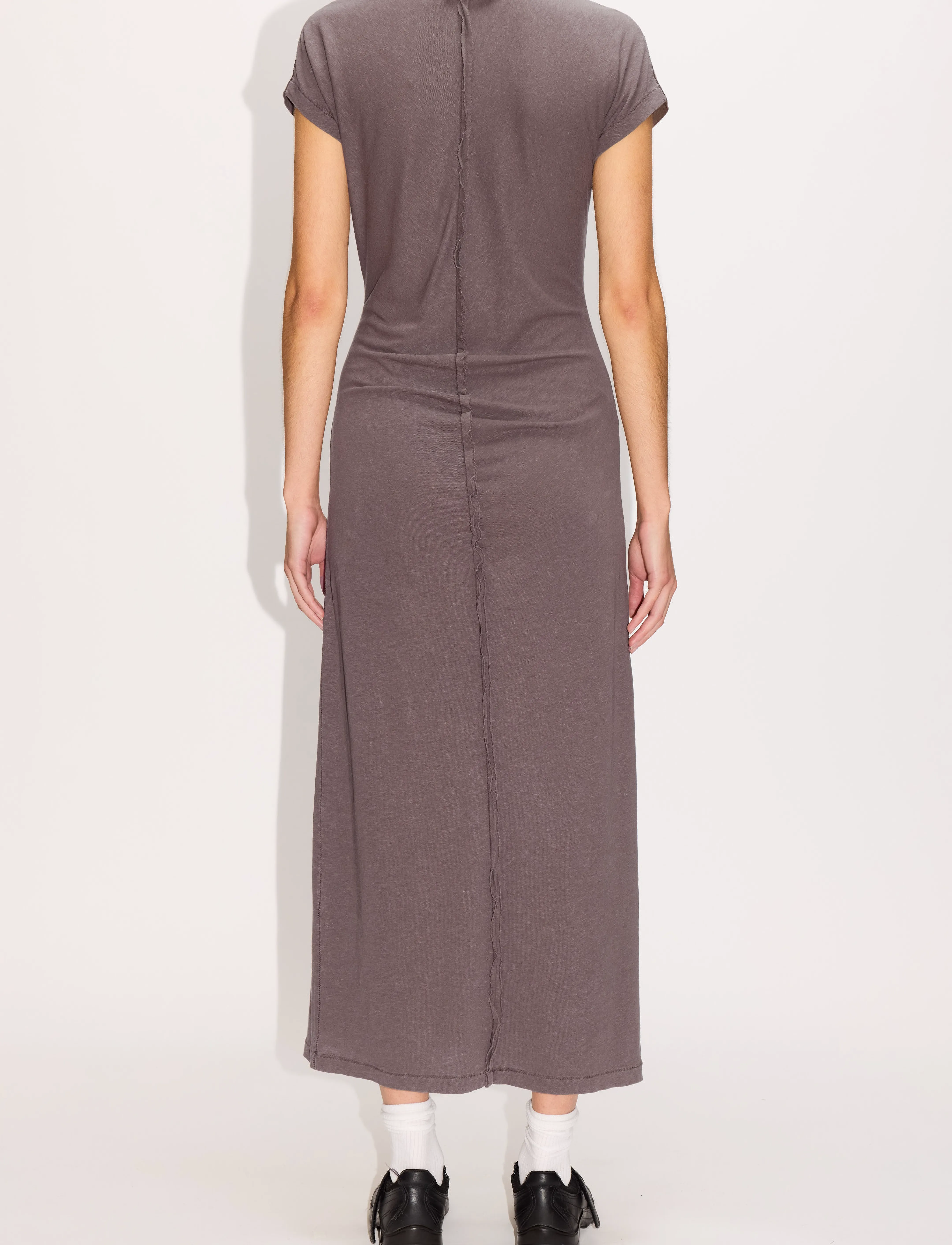 Hope - Roll Dress Plum Grey Hemp - t-shirt-kleider - plum grey hemp - 3