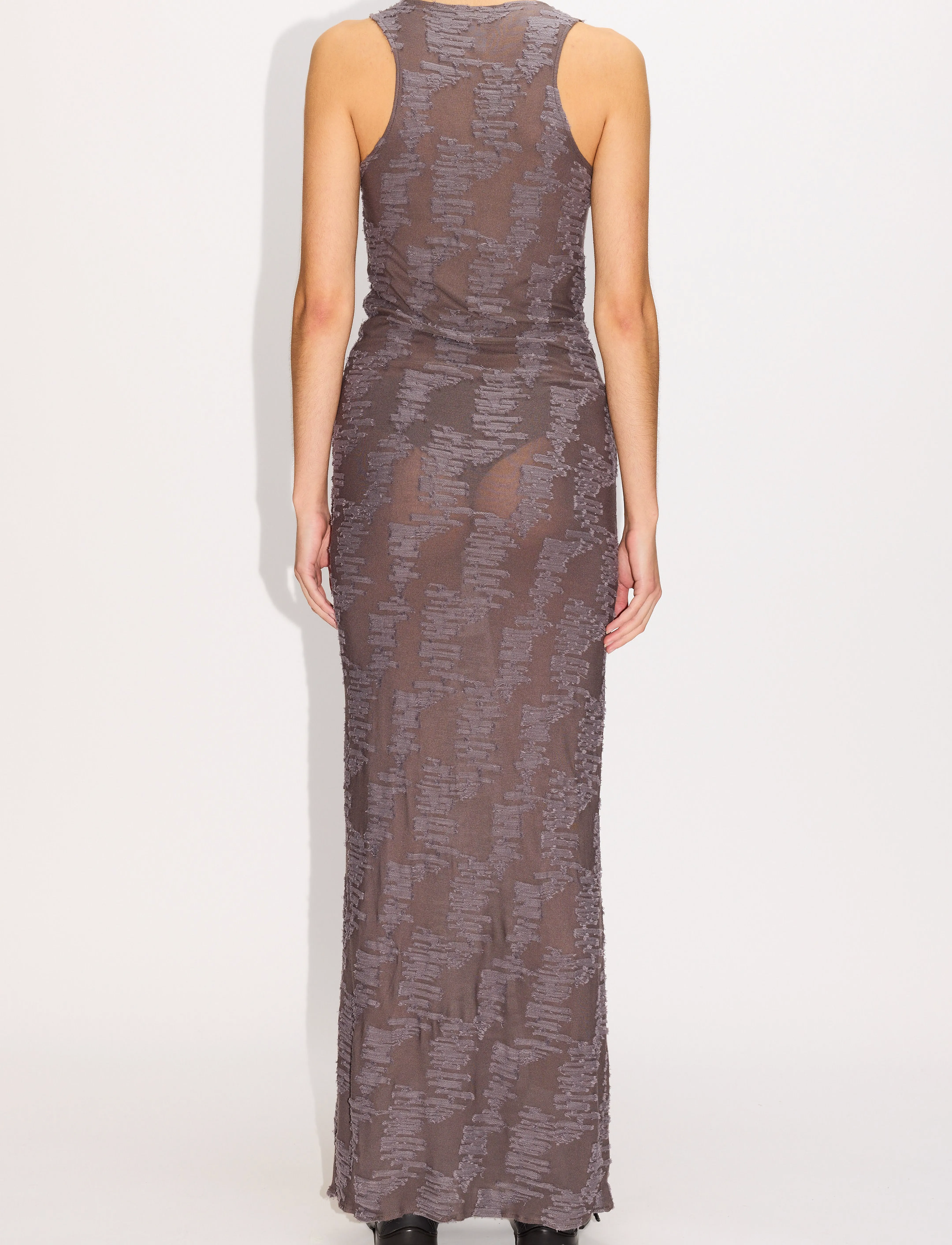 Hope - Seaside Dress Plum Grey Jacquard - liibuvad kleidid - plum grey jacquard - 3