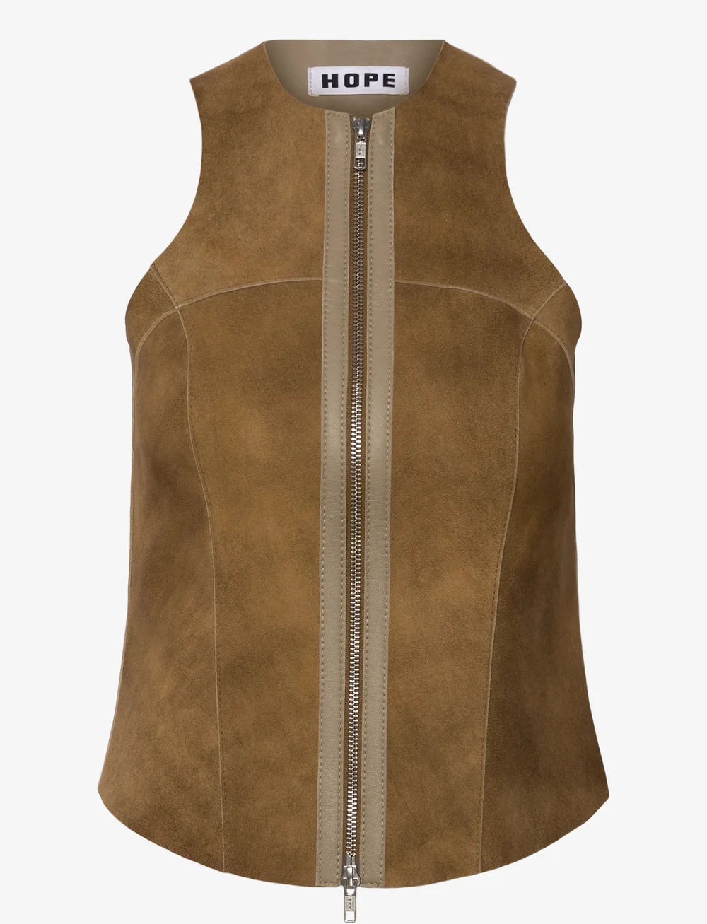 Hope - Sculpt Top Tobacco Suede - topid ja varrukateta alussärgid - tobacco suede - 1