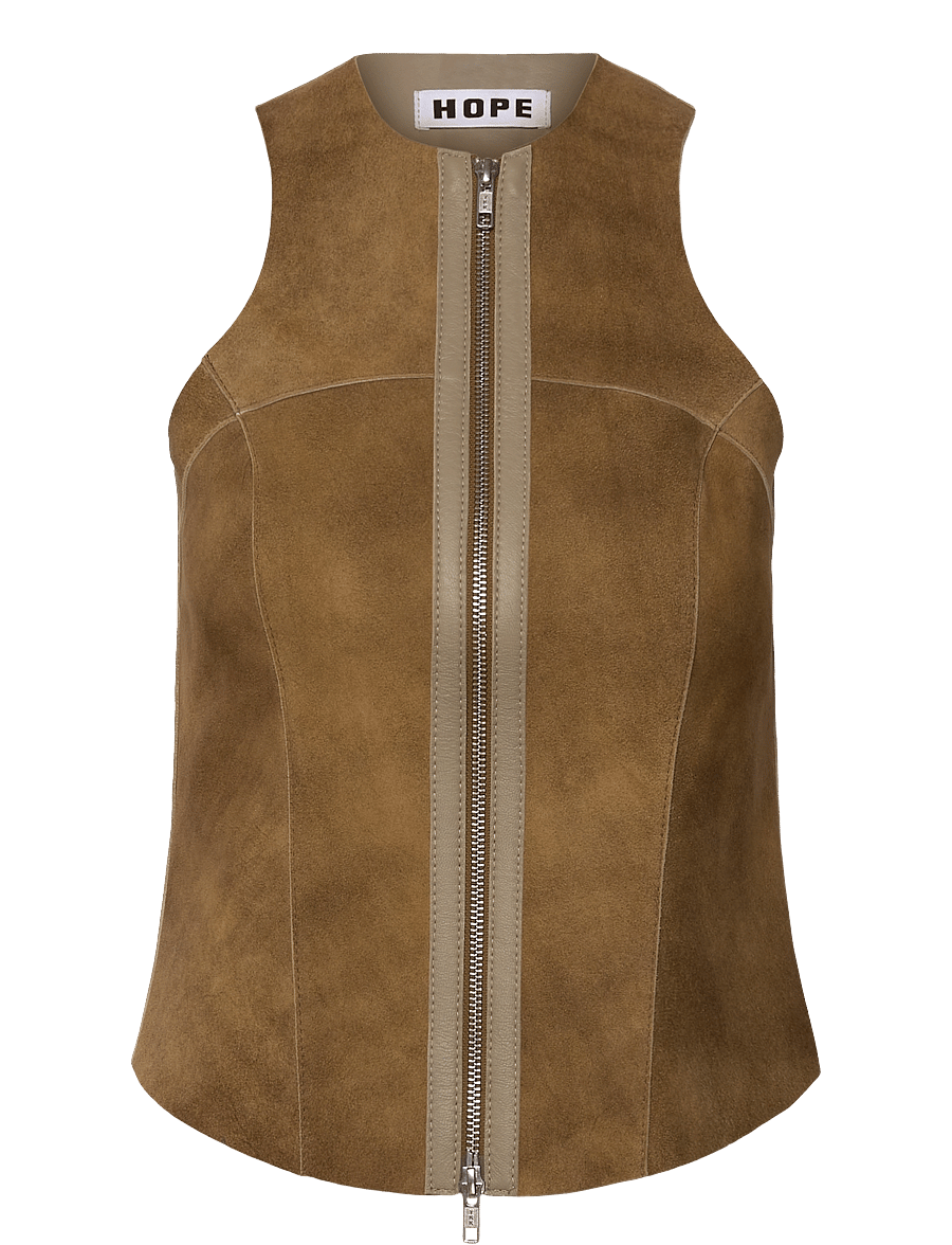 Hope - Sculpt Top Tobacco Suede - tanktops - tobacco suede - 1