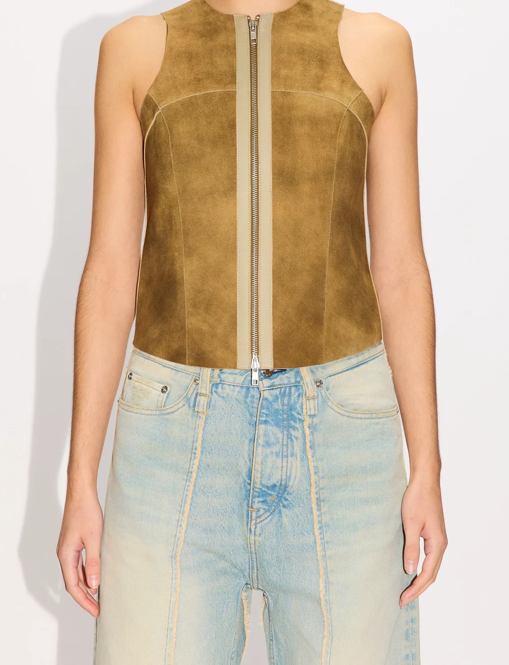 Hope - Sculpt Top Tobacco Suede - topid ja varrukateta alussärgid - tobacco suede - 0