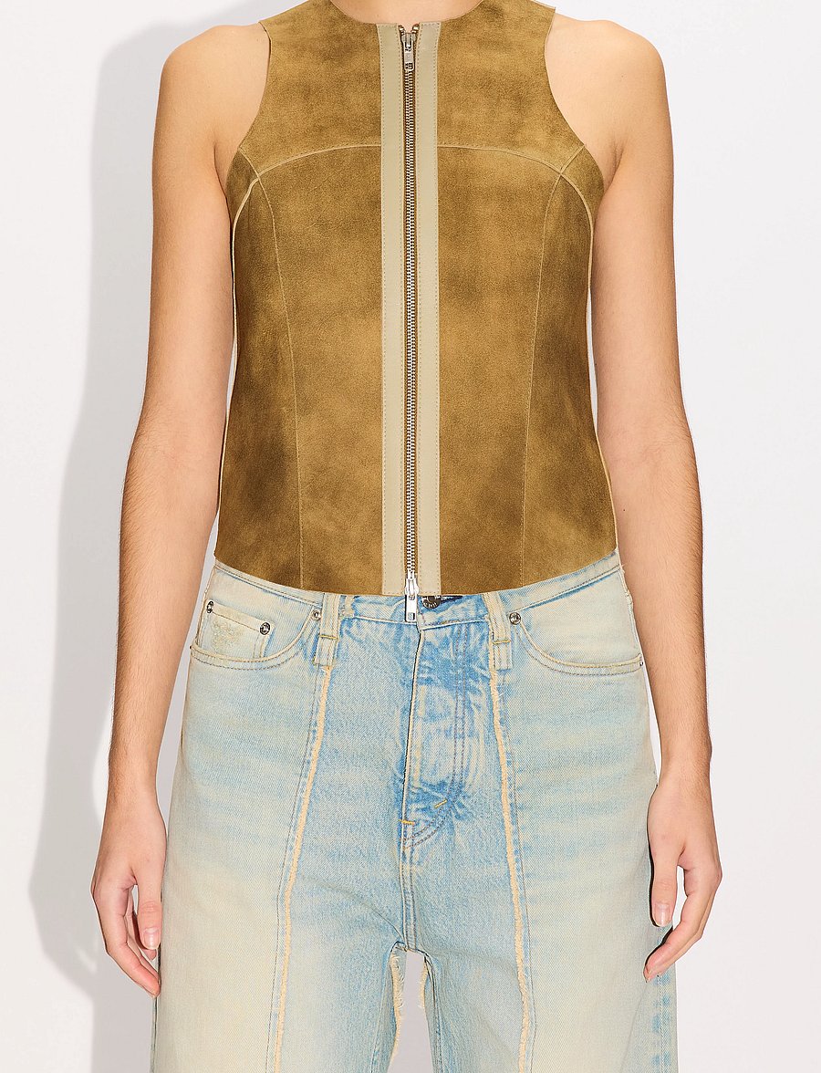 Hope - Sculpt Top Tobacco Suede - tanktops - tobacco suede - 0